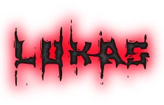 Glowing metal-style font saying the name "Lukas"